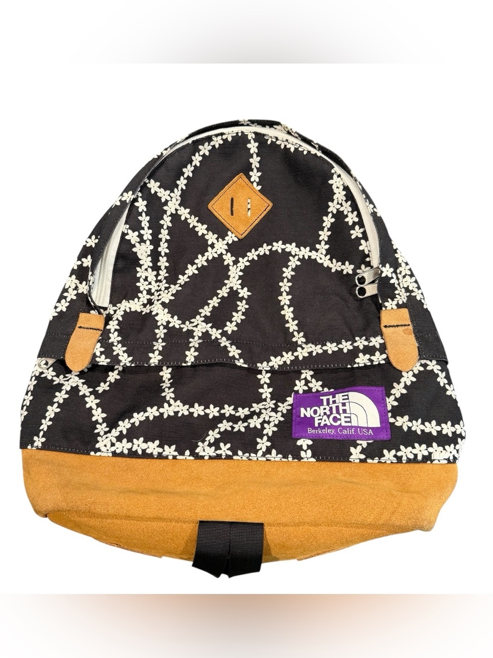 The North Face purple label Nanamica collab black floral backpack rare vintage